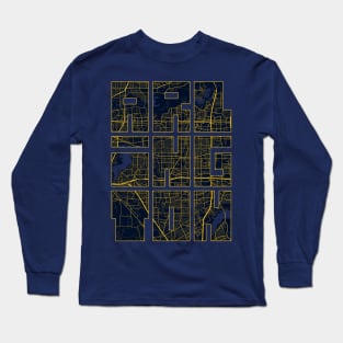 Arlington, USA City Map Typography - Gold Art Deco Long Sleeve T-Shirt